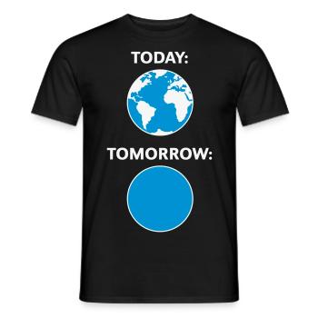Aujourd’hui – Demain / Globus (Changement climatique / 2C) - T-shirt homme - noir - Devant - AI Model Male 178 light (178cm)