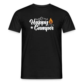 Happy Camper Holiday Freedom Campfire - Men's T-Shirt - black - Front - AI Model Male 178 light (178cm)