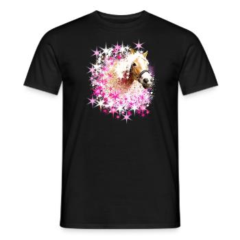 Horse,Haflinger, Graffiti, Painting,Horses,Stars - Men's T-Shirt - black - Front - AI Model Male 178 light (178cm)