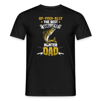 Zander fishing angler Papa Walleye - Men's T-Shirt - black - Front - AI Model Male 178 light (178cm)