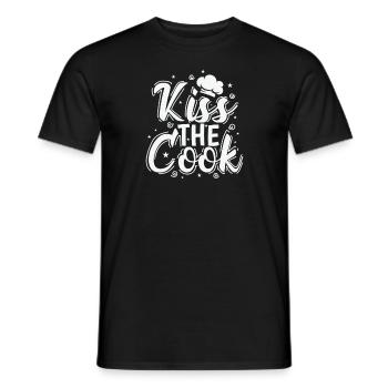 Kiss the Cook Chef Hobby Food Kitchen - Men's T-Shirt - black - Front - AI Model Male 178 light (178cm)