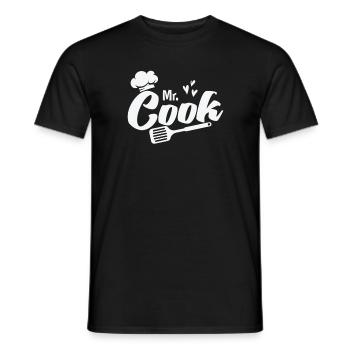 Mr. Cook mit Kochmütze und Pfannenwender Koch - Männer T-Shirt - Schwarz - Vorne - AI Model Male 178 light (178cm)