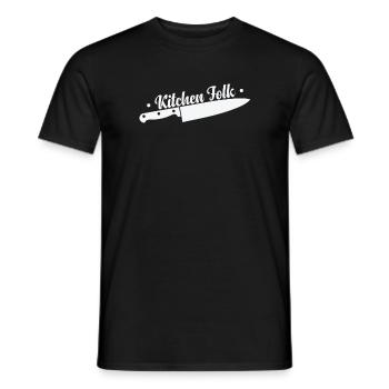 Kitchen Folk Kitchen Knives Cook Hobby Food - Men's T-Shirt - black - Front - AI Model Male 178 light (178cm)