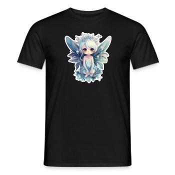 Petite fée des glaces avec couronne de fleurs - T-shirt homme - noir - Devant - AI Model Male 178 light (178cm)