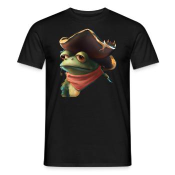 Pirate Frog Frog Pirates - Men's T-Shirt - black - Front - AI Model Male 178 light (178cm)