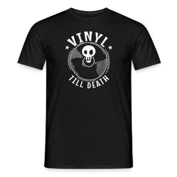 Vinyl till Death Schallplatte Musik Lied - Männer T-Shirt - Schwarz - Vorne - AI Model Male 178 light (178cm)