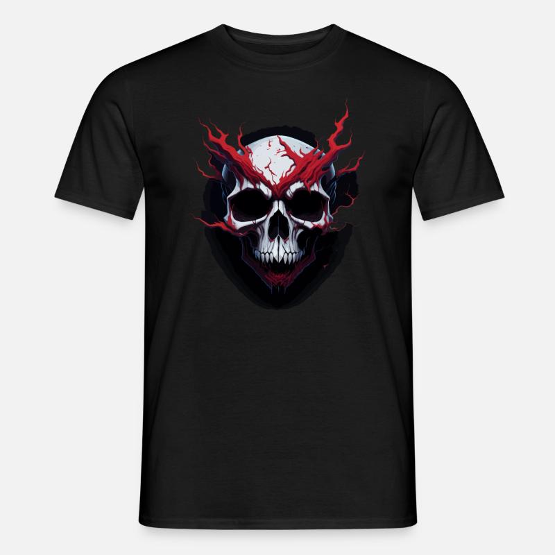WIKINGER SCHÄDEL I SKULL DESIGN - Männer T-Shirt - Schwarz