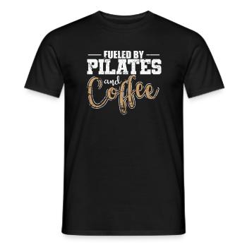 Fueled by Pilates and Coffee Powerhouse - Men's T-Shirt - black - Front - AI Model Male 178 light (178cm)