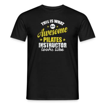 That is an Awesome Pilates Instructor - Men's T-Shirt - black - Front - AI Model Male 178 light (178cm)