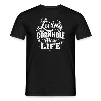 Living that Cornhole Mom Life Spiel Hobby - Männer T-Shirt - Schwarz - Vorne - AI Model Male 178 light (178cm)