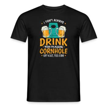 Je ne bois pas toujours quand je joue à Cornhole - T-shirt homme - noir - Devant - AI Model Male 178 light (178cm)