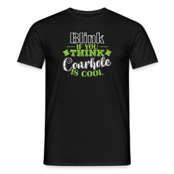 Blink if you think Cornhole is cool Spiel - Männer T-Shirt - Schwarz - Vorne - AI Model Male 178 light (178cm)