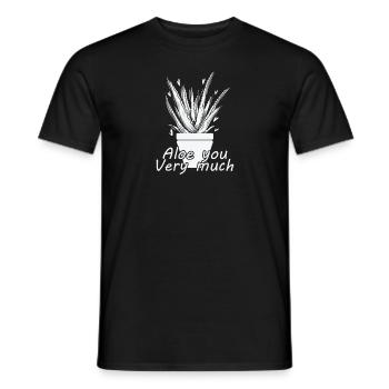 Aloe you Very much Aloe Vera medicinal plant - Men's T-Shirt - black - Front - AI Model Male 178 light (178cm)