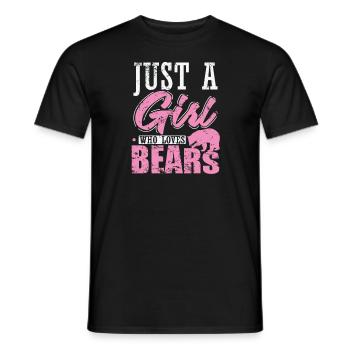 Just a Girls Who Loves Bears Forest Animal - Men's T-Shirt - black - Front - AI Model Male 178 light (178cm)