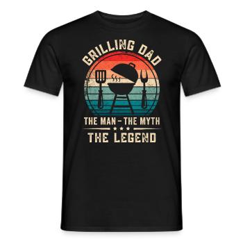 Griller papa barbecue grill viande fumoir - T-shirt homme - noir - Devant - AI Model Male 178 light (178cm)