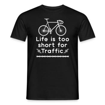 Das Leben ist zu kurz für den Verkehr - Männer T-Shirt - Schwarz - Vorne - AI Model Male 178 light (178cm)