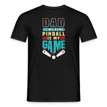 Pinball Papa Arcade Retro Gamer Pinball Machine - T-shirt homme - noir - Devant - AI Model Male 178 light (178cm)