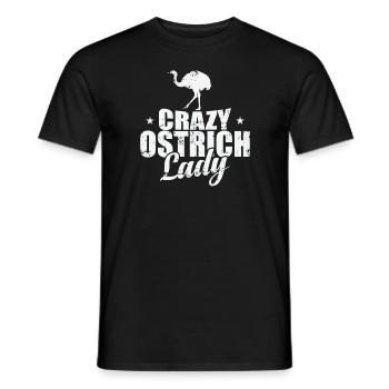 Crazy Ostrich Lady Vogel Strauß - Männer T-Shirt - Schwarz - Vorne - AI Model Male 178 light (178cm)