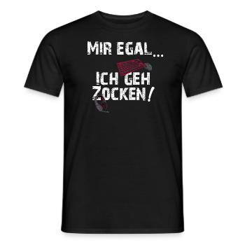 mir egal ich geh zocken gaming Humor - Männer T-Shirt - Schwarz - Vorne - AI Model Male 178 light (178cm)