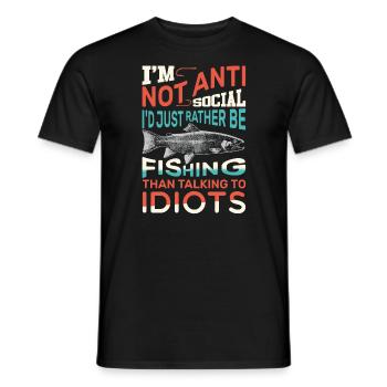 I'd Rather Be Fishing - Men's T-Shirt - black - Front - AI Model Male 178 light (178cm)