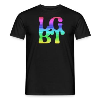 lgbt,typo,pride,regenbogen - Männer T-Shirt - Schwarz - Vorne - AI Model Male 178 light (178cm)