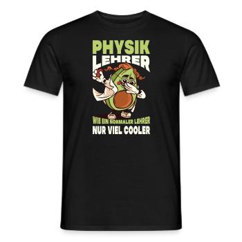 Physics teacher like a normal teacher much cooler - Men's T-Shirt - black - Front - AI Model Male 178 light (178cm)
