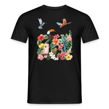 Tropical paradise - Men's T-Shirt - black - Front - AI Model Male 178 light (178cm)