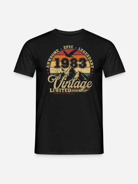 Vintage 1983 Vintage Jubiläum Retro Geschenk - Männer T-Shirt - Schwarz