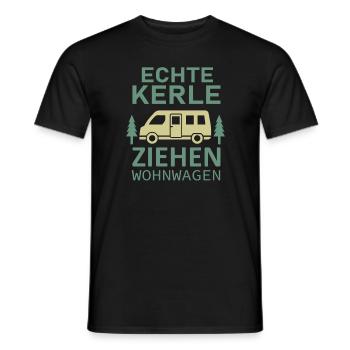Echte Kerle Ziehen Wohnwagen - Männer T-Shirt - Schwarz - Vorne - AI Model Male 178 light (178cm)