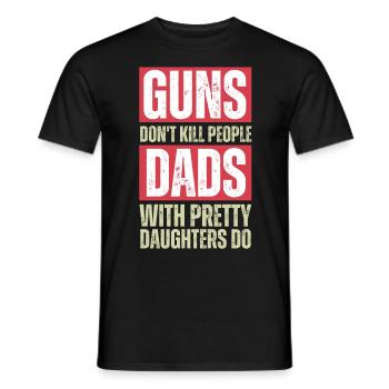 Papas avec de jolies filles - T-shirt homme - noir - Devant - AI Model Male 178 light (178cm)