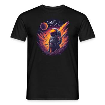 Space Fantasy - Men's T-Shirt - black - Front - AI Model Male 178 light (178cm)