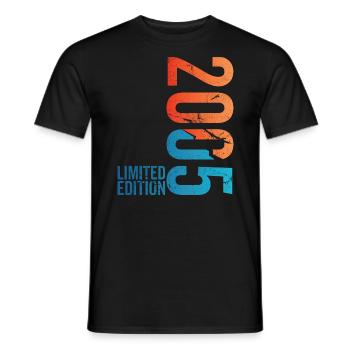 18th birthday boy girl 18 years old 2005 funny - Men's T-Shirt - black - Front - AI Model Male 178 light (178cm)