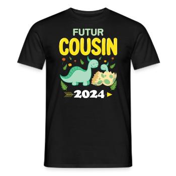Future cousin 2024 I will be cousin pregnancy - Men's T-Shirt - black - Front - AI Model Male 178 light (178cm)