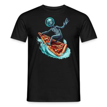 Pizza Surfer Alien - Männer T-Shirt - Schwarz - Vorne - AI Model Male 178 light (178cm)