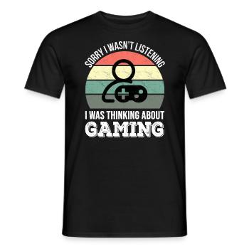 Tut mir leid, dass ich nicht zugehört habe, ich habe gezockt - Männer T-Shirt - Schwarz - Vorne - AI Model Male 178 light (178cm)