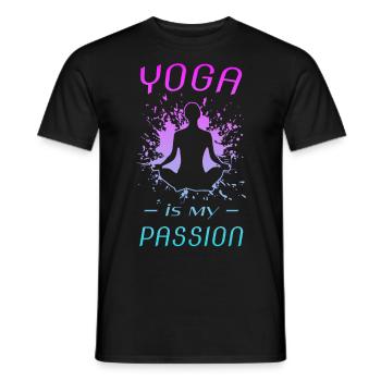 YOGA - Männer T-Shirt - Schwarz - Vorne - AI Model Male 178 light (178cm)