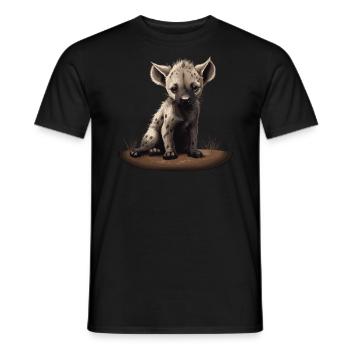 Bébé hyène Wild Africa Wilderness - T-shirt homme - noir - Devant - AI Model Male 178 light (178cm)