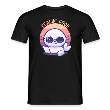 Sealin Good - Men's T-Shirt - black - Front - AI Model Male 178 light (178cm)