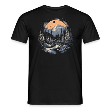 Forest, Nature, Landscape, Hats - Men's T-Shirt - black - Front - AI Model Male 178 light (178cm)