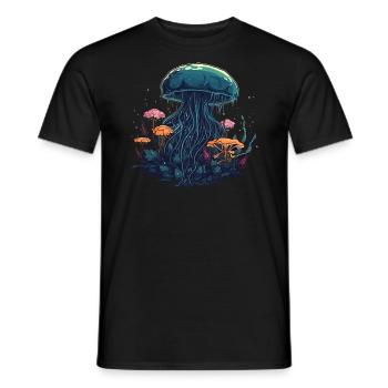 Méduses, Coraux, Mer, Océan, Vie marine, Animaux - T-shirt homme - noir - Devant - AI Model Male 178 light (178cm)