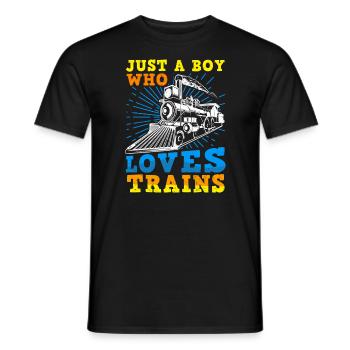 Zug Modelleisenbahn Eisenbahn Dampflok - Männer T-Shirt - Schwarz - Vorne - AI Model Male 178 light (178cm)