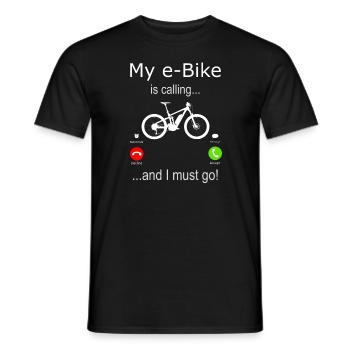 Mein E-Bike ruft und ich muss gehen - Männer T-Shirt - Schwarz - Vorne - AI Model Male 178 light (178cm)