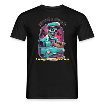 zombie delivery driver - Men's T-Shirt - black - Front - AI Model Male 178 light (178cm)