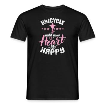 Unicycle jusqu’à ce que votre cœur soit heureux Équilibre - T-shirt homme - noir - Devant - AI Model Male 178 light (178cm)