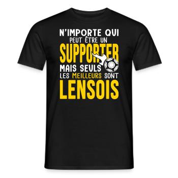 Lens football Supporter lensois - T-shirt homme - noir - Devant - AI Model Male 178 light (178cm)
