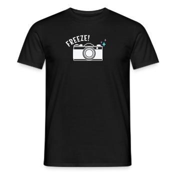 Freeze Time Photo Moment Photographer Camera - Men's T-Shirt - black - Front - AI Model Male 178 light (178cm)