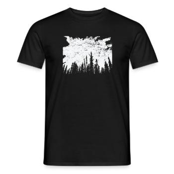 Forêt la nuit la nature quitte l’environnement - T-shirt homme - noir - Devant - AI Model Male 178 light (178cm)
