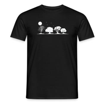 Arbres à la pleine lune Nature Forêts Feuilles - T-shirt homme - noir - Devant - AI Model Male 178 light (178cm)