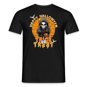 Halloween Design Creepy Skeleton Design - Men's T-Shirt - black - Front - AI Model Male 178 light (178cm)