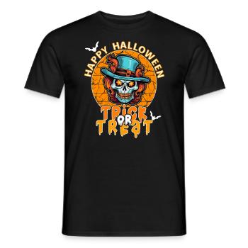 Halloween Design Creepy Skeleton Design - Men's T-Shirt - black - Front - AI Model Male 178 light (178cm)